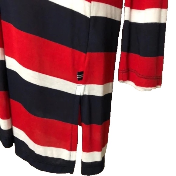 (NWT) Nautica Red/White/Blue Striped Hooded Swimsuit Cover Up Tunic Size S - Picture 4 of 10